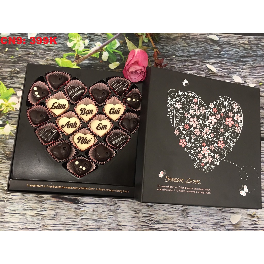 Socola valentine (hàng shop tự làm- viết chữ theo yêu cầu) CN9