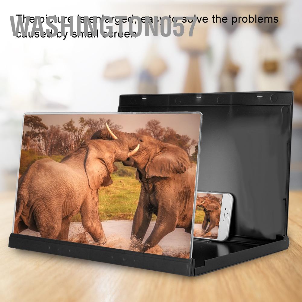 Washington057 3D 14 Inch Universal Screen Magnifier Smartphone Amplifier with Foldable Bracket for Video