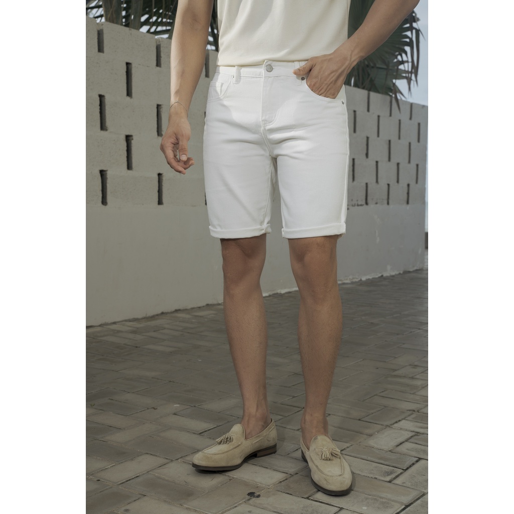 Quần Short Jean Americus Gosani AG635  Phom Slimfit Màu Trắng Và Đen