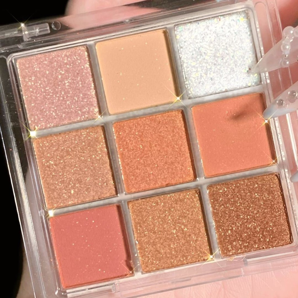 Bảng mắt 9 Ô Eye Palette Tông màu nâu cam vàng nhũ INSFANY (M2)