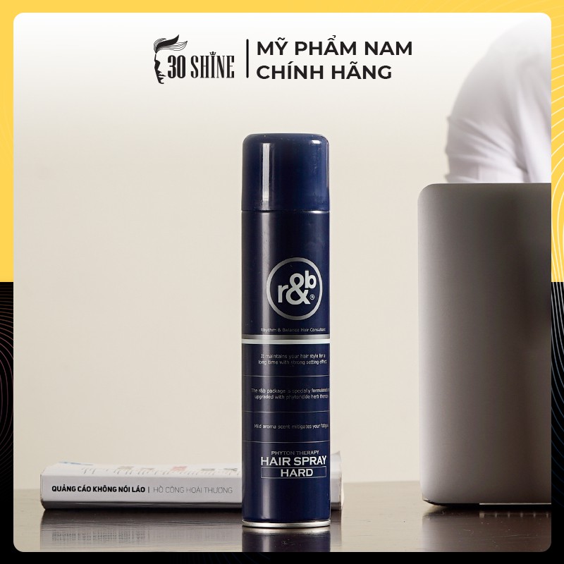 Gôm xịt tóc nam 30Shine phân phối chính hãng R&amp;B Hair Spray Hard 330ml giữ nếp tóc suốt ngày dài phục hồi tóc hư tổn