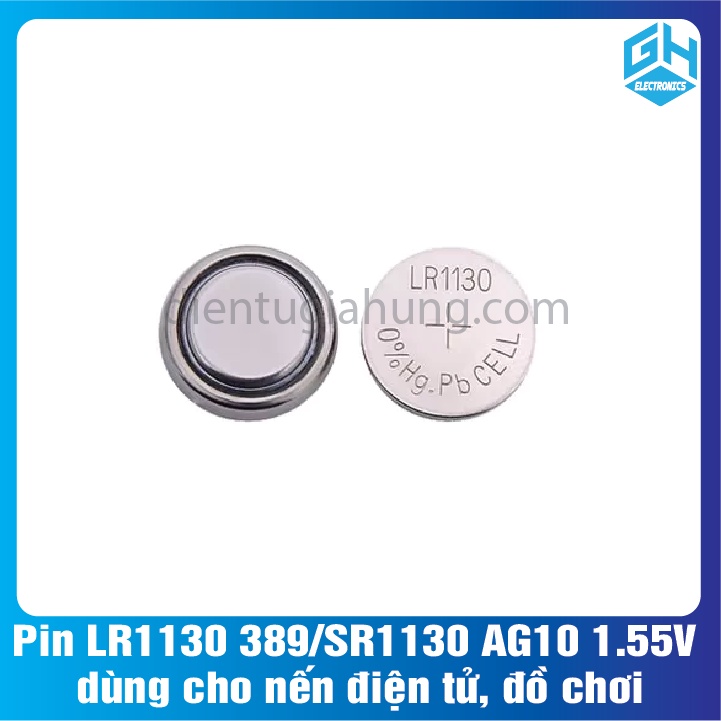 Combo 10 viên Pin LR1130 389/SR1130 AG10loại  1.55V dùng cho đồ chơi,máy tính, nến điện tử
