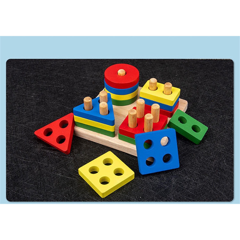 Đồ Chơi Xếp Hình Tháp Cầu Vồng Phát Nhạc Montessori Cho Trẻ Em