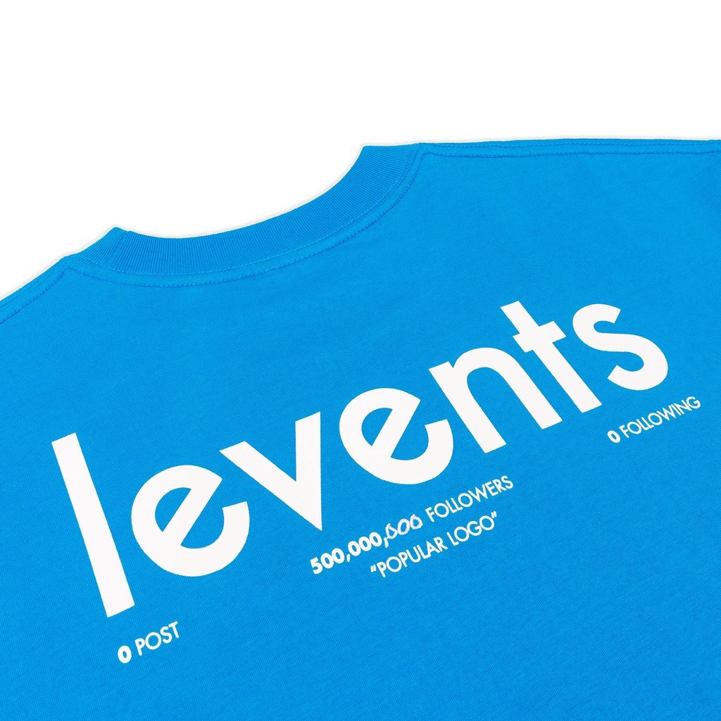 Áo Thun Local Brand Levents V2 Xanh Da Trời Chữ Trắng Unisex Nam Nữ Full Mạc