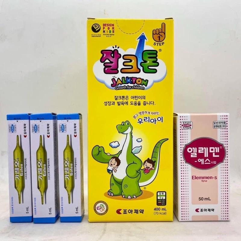 Set sản phẩm siro vitamin Khủng long Jalkton cho bé từ sơ sinh 400ml - Hàn Quốc