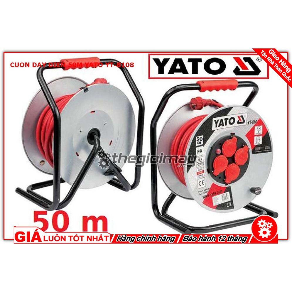 Cuộn dây điện 50M Yato YT-8108 có sẵn ổ cắm