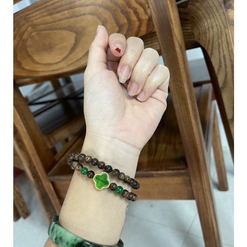 Vòng Tay Trầm Hương Mix Charm Đá Phong Thủy - Vòng Tốc Vườn Thơm Dịu Nhẹ VTTH84