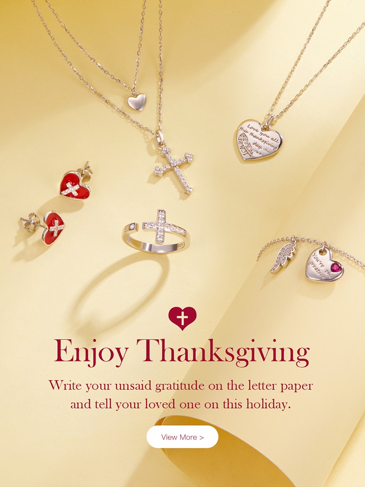 Dây chuyền Bamoer BSN197 bằng bạc 925 Bạch kim đính đá CZ mặt hình thánh giá/ trái tim thời trang