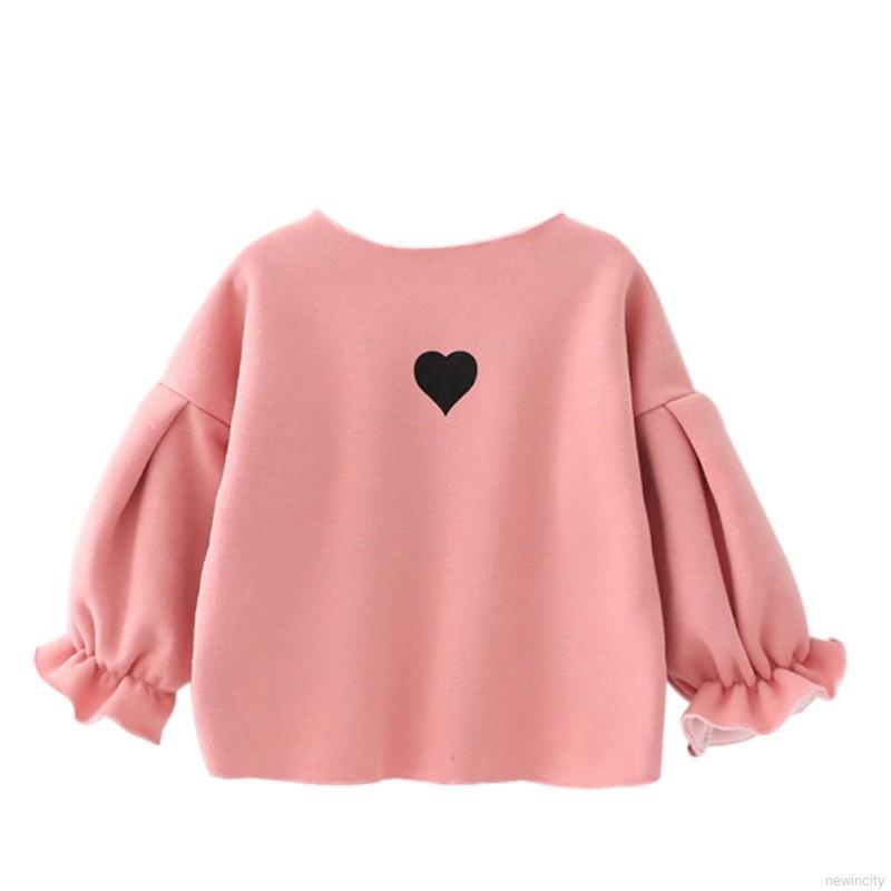 [NHẬP KIDTET hoàn 15% xu đơn 150k] Áo thun dài tay in họa tiết trái tim cho bé gái