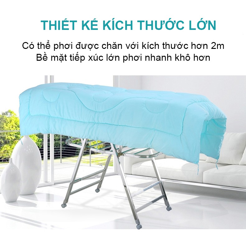 Giàn phơi đồ inox xếp gọn NIKITA 818ABX có bánh xe