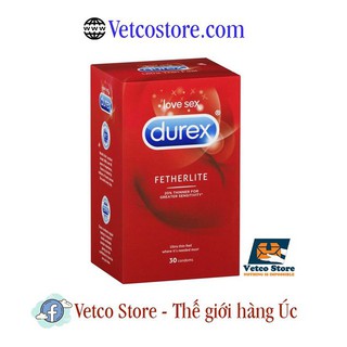 Bao cao su Durex Fetherlite Hộp 30 cái