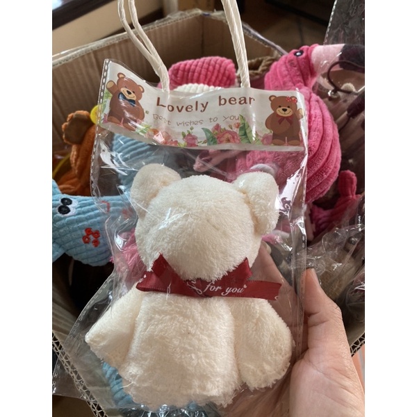 Khăn tay cotton 30x30 cm xinh xắn làm quà tặng hoặc dùng trong nhà bếp - Buộc nơ hình gấu Teddy Bear