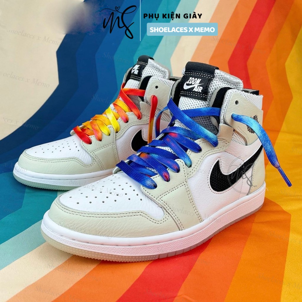 Dây Giày Tie Dye AJ1 Loang Màu-Custom Jordan Mid1 Phong Cách Nhiệt Đới