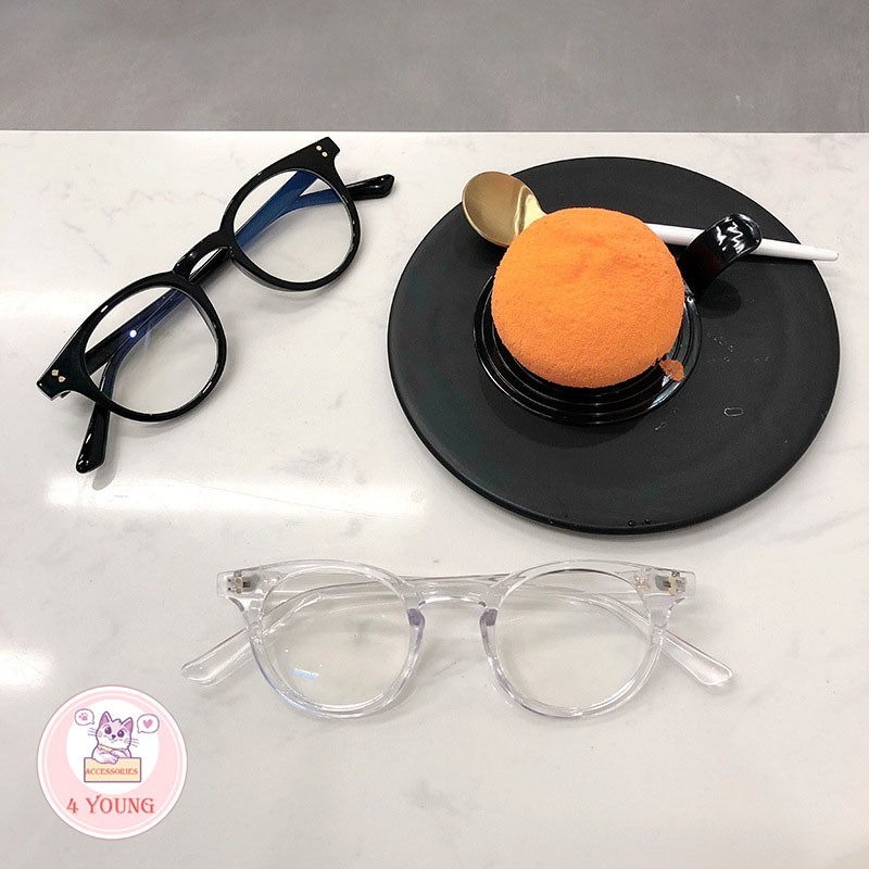 Kính cận thời trang nam nữ chữ V mắt tròn bảo vệ mắt chống tia UV, kính giả cận Unisex 027 | BigBuy360 - bigbuy360.vn