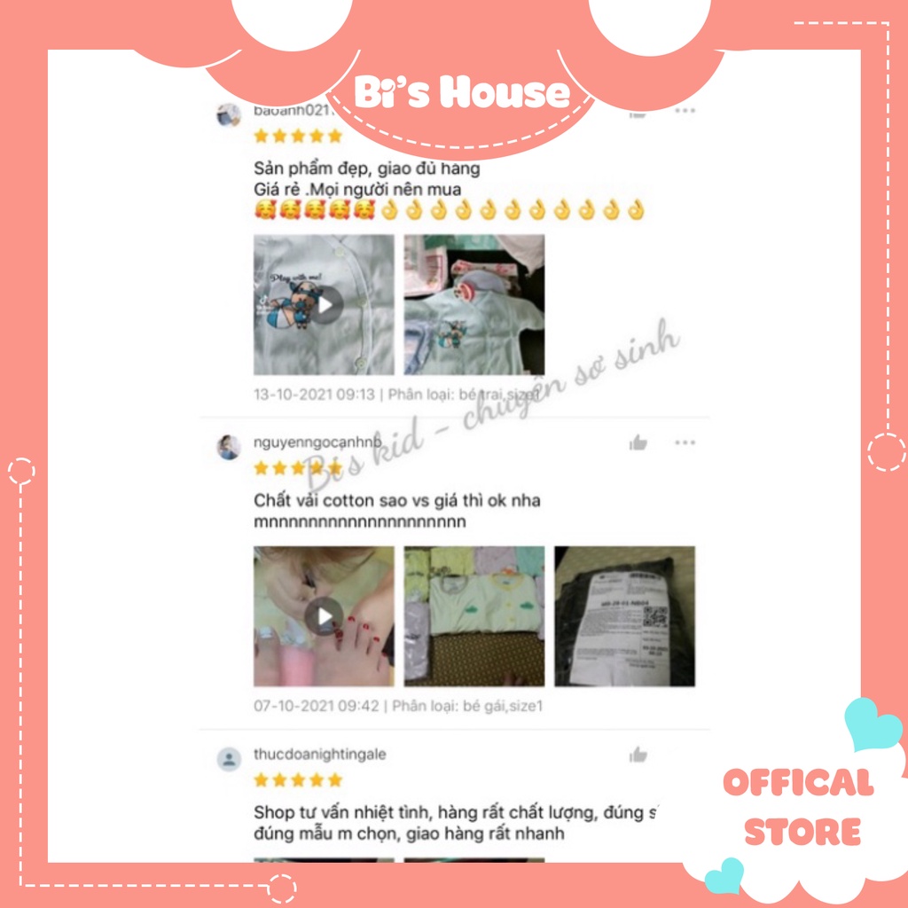 🌟 Áo chục bé - Áo chục dài tay cotton cho bé 3-8kg  🍀