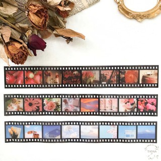 Sticker film vintage hoa lá retro, dâu tây, phong cảnh bầu trời, biển xanh không thấm nước trang trí
