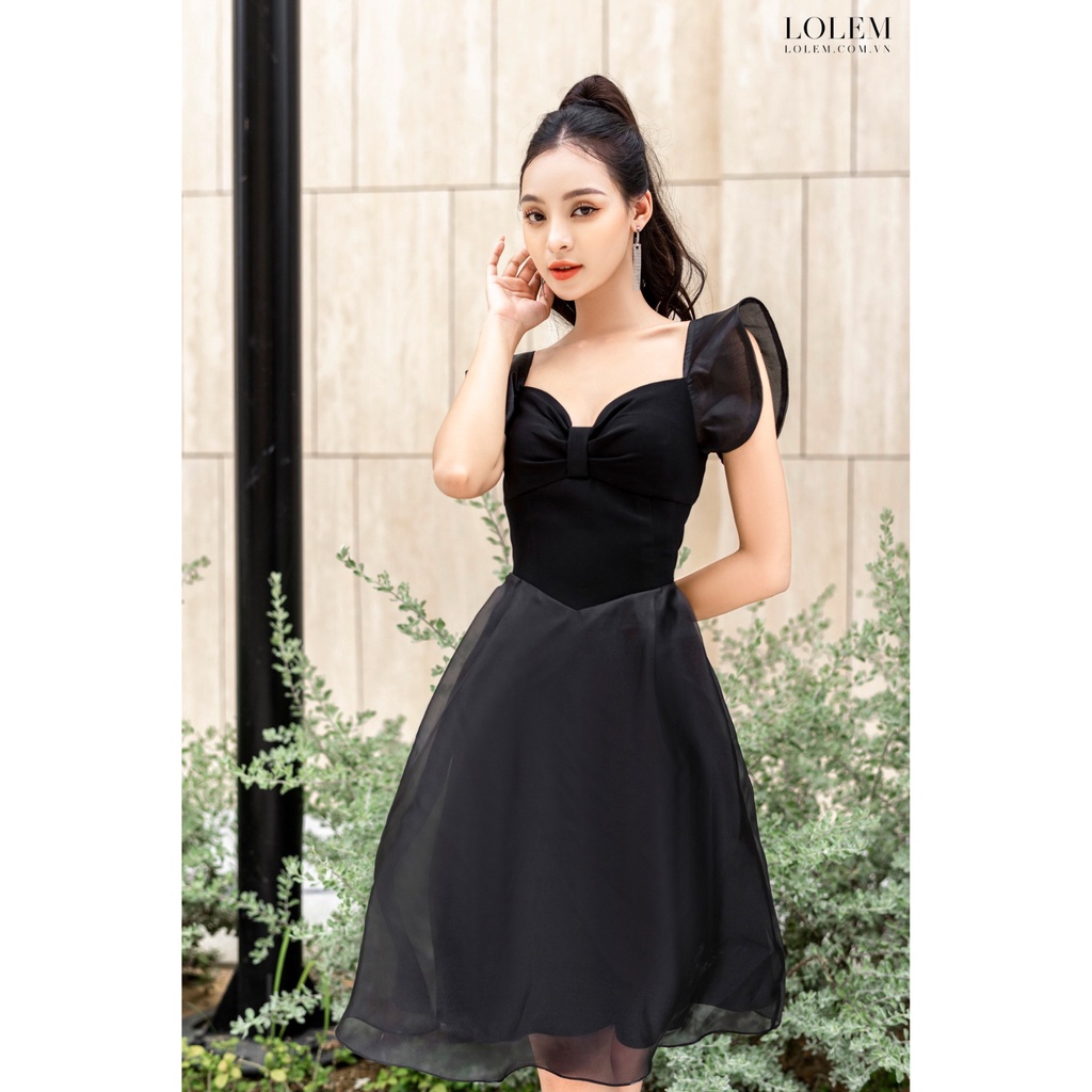 Đầm xòe dự tiệc LOLEM DX352 cánh tiên vải organza không nhăn