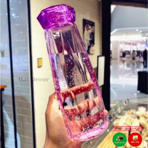 Bình Nước Thuỷ Tinh Kim Cương Sắc Màu - Chai Đựng Nước Thủy Tinh MAY Decor