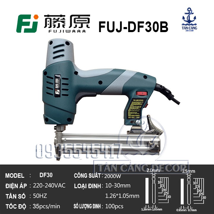 Súng Bắn Đinh Điện 6 Cấp Fujiwara DF30B