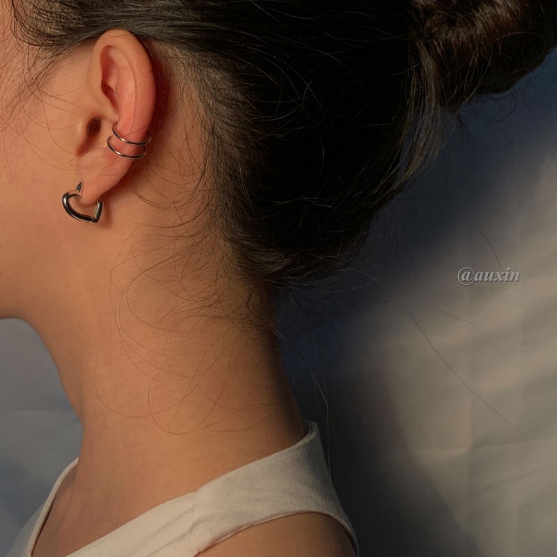 Khuyên kẹp tai 23C413 thiết kế đơn giản thời trang Hàn Quốc cá tính dễ phối đồ cho nam và nữ