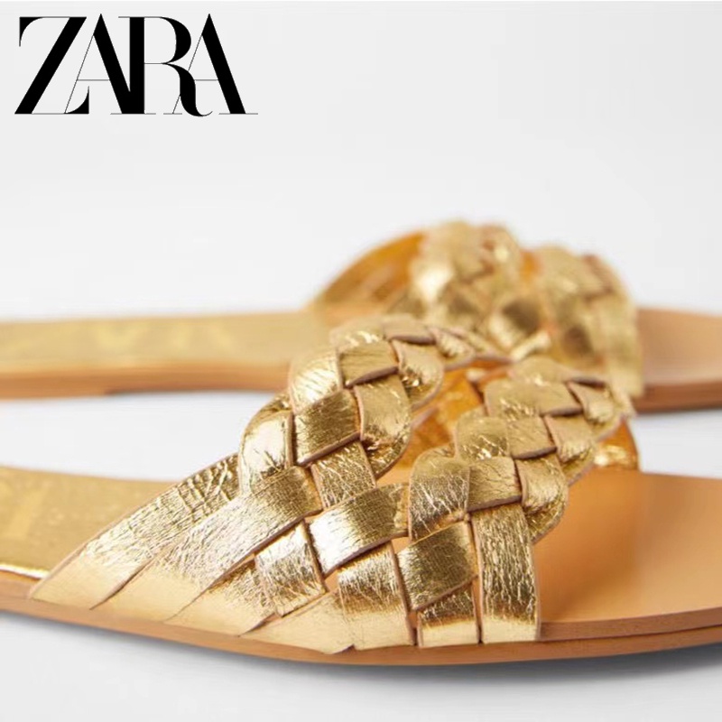 Zara Dép Đế Bệt Mũi Vuông Thời Trang Mùa Hè Dành Cho Nữ
