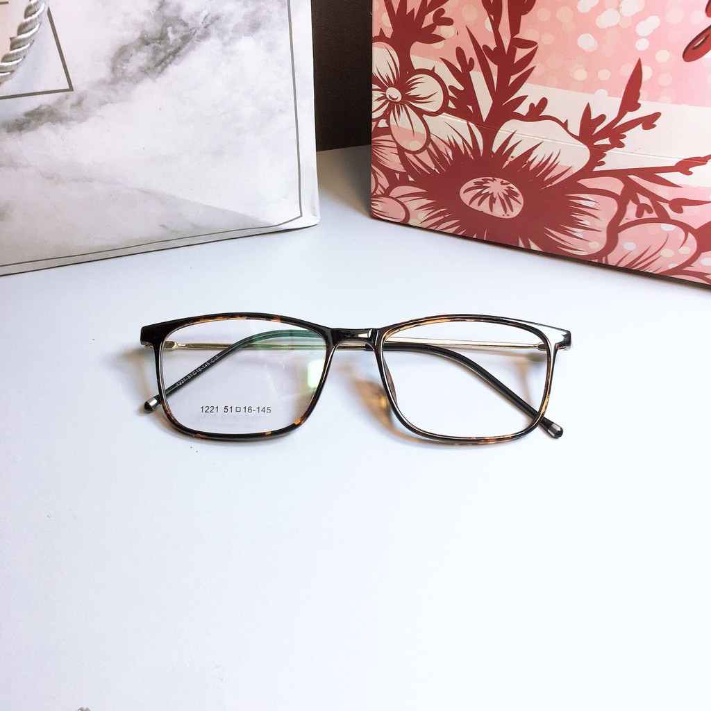 [Mã FARSSTGRE giảm 5K đơn bất kỳ] Gọng kính vuông 1221 kèm mắt cận viễn loạn | BigBuy360 - bigbuy360.vn