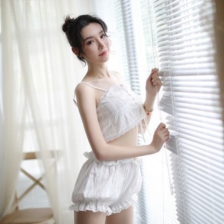Bộ đồ ngủ tiểu thư cao cấp kiểu áo quây quần đùi xuyên thấu gợi cảm 8289