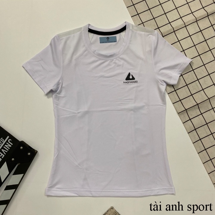 Áo nữ tập Gym, Yoga, Aerobic tay ngắn, chất thun 4 chiều - Naqiyayabei lưới lưng