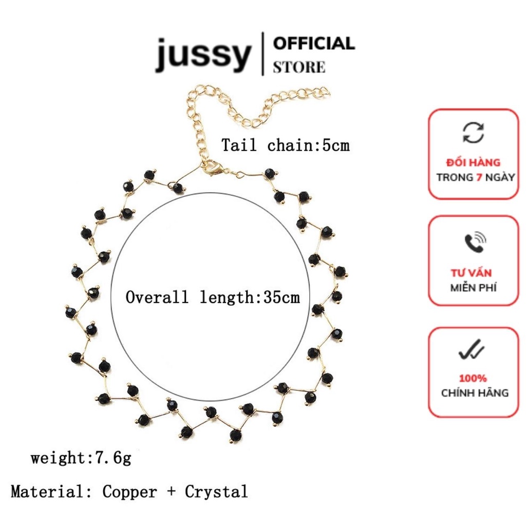 Dây Chuyền Nữ Jussy Fashion Kiểu Vòng Cổ Choker Dính Ngọc Trai Nhân Tạo Sang Chảnh Phong Cách Hàn Quốc
