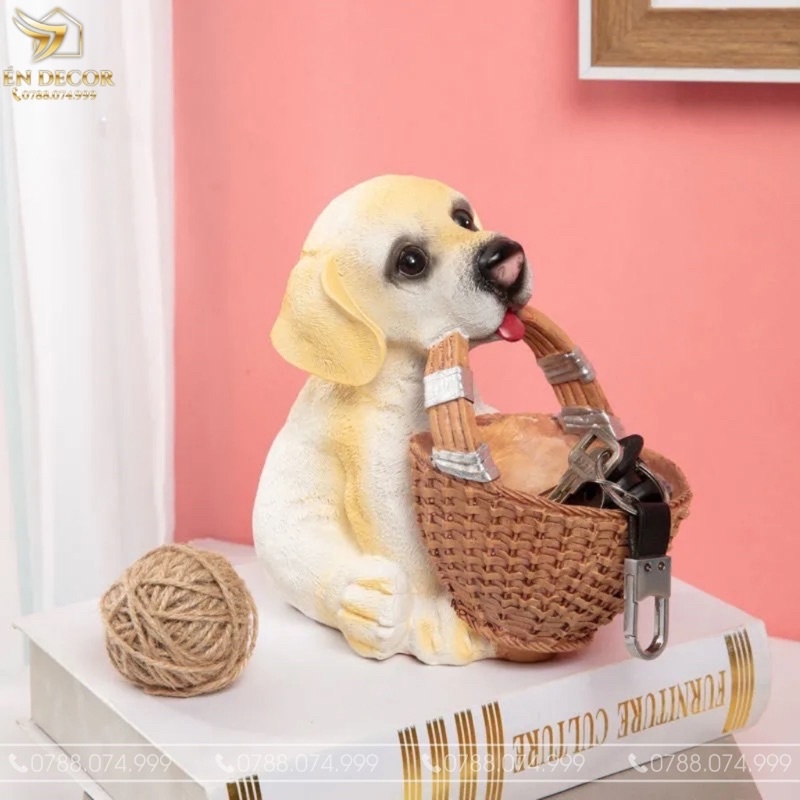 Chó Decor,Trang Trí, Chó Để chìa khoá, Để bánh kẹo trang trí phòng khách, Én Decor