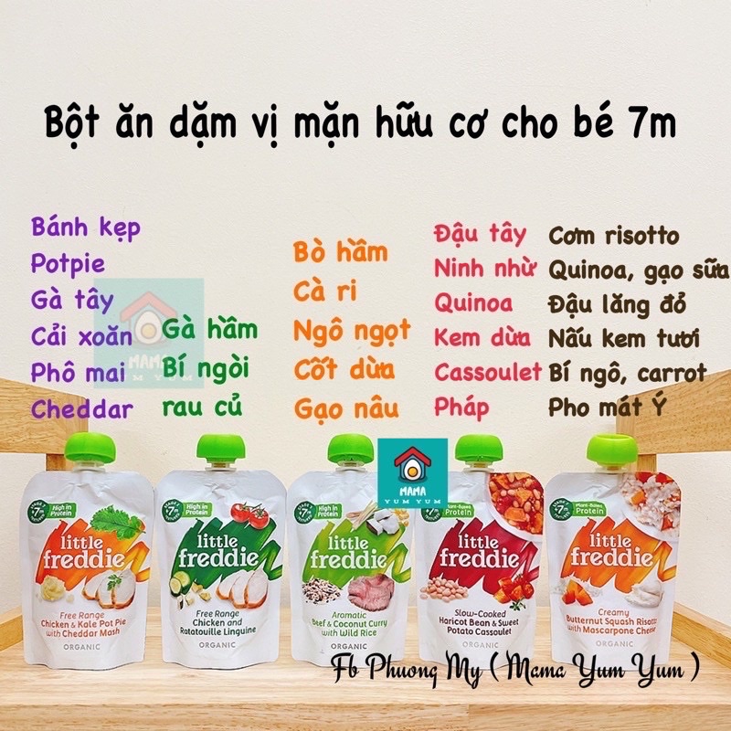 Date 10/22 -2023 Cháo,Bột ăn dặm hữu cơ Little Freddie ăn liền cho bé 7 tháng của Anh, tiện lợi du lịch chơi xa