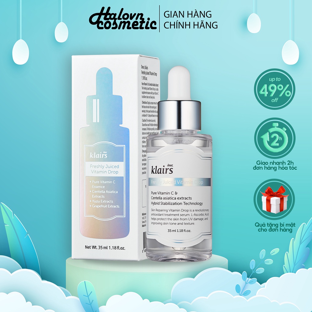 Tinh chất sáng da vitamin C Dear, Klairs Freshly Juiced Vitamin Drop 35ml