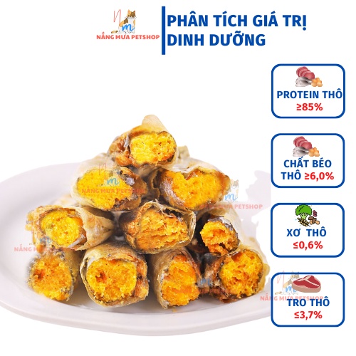 Thức ăn cho mèo, chó, cá trứng sấy, snack cho chó mèo