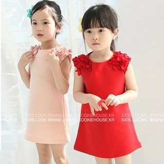 Com bo 2 váy bé gái màu đỏ- hồng