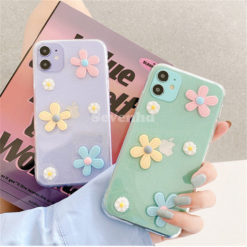 👏Ready Stock🎀 Ốp điện thoại gắn hình hoa nổi 3D xinh xắn cho Huawei Nova 7 7se pro 6se 7i 6 5T 2s 5i 5 Pro 4e 4 3i 3 3e