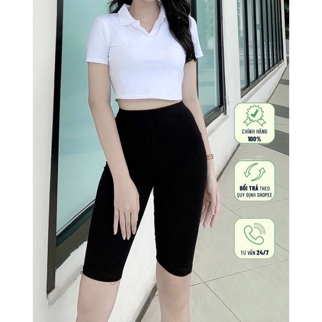 Quần legging lửng AMIHOUSE cạp chun vải thun cao cấp_quần legging ngố nữ co giãn tốt dáng ôm