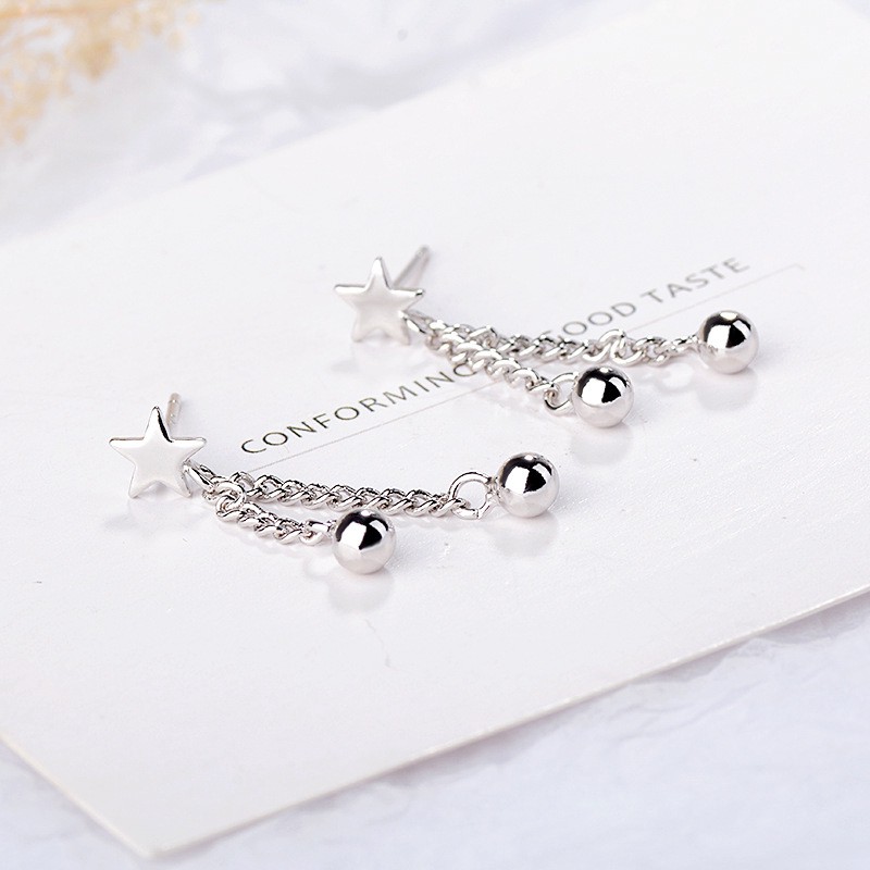 Bông tai bạc 925 Hình ngôi sao dáng dài phong cách Hàn Quốc ANTA Jewelry - ATJ3465