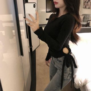 Áo tay dài dây rút eo