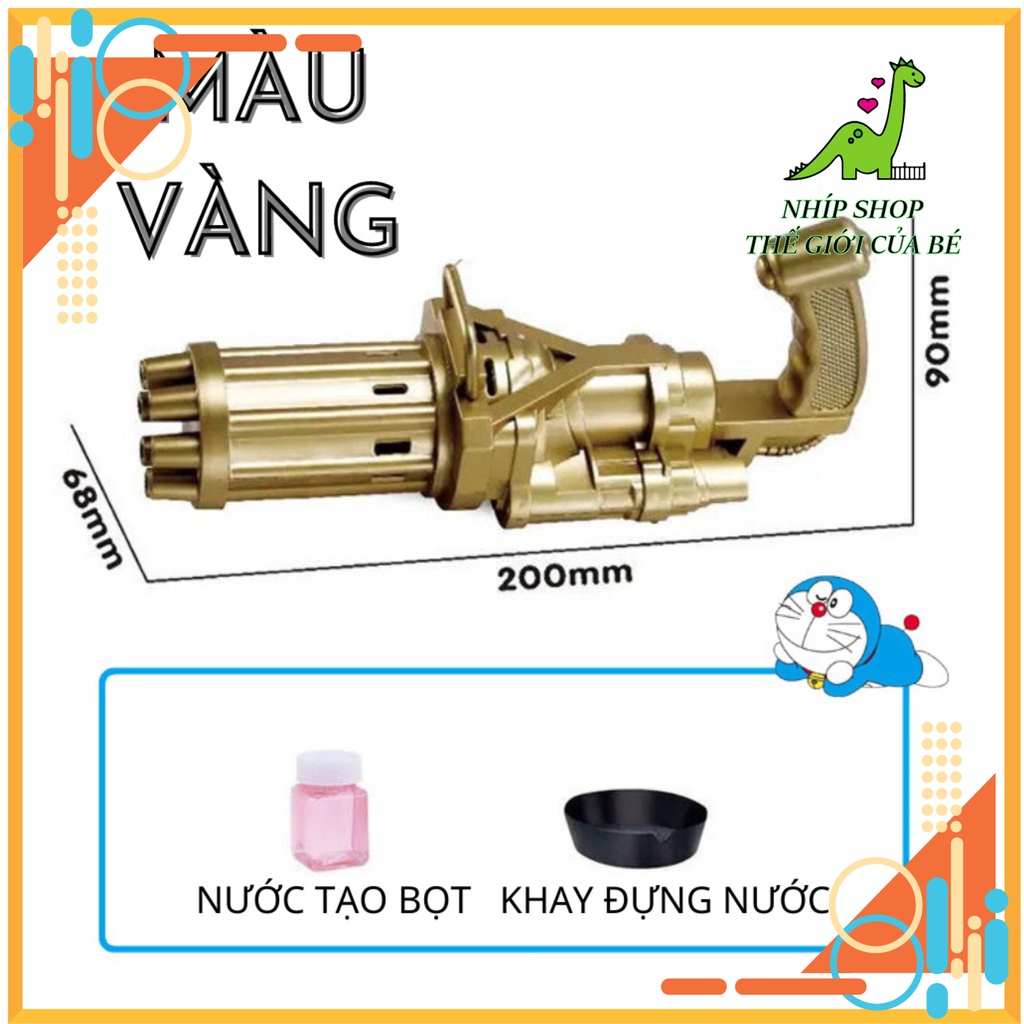 Súng bắn bong bóng, súng thổi bong bóng xà phòng 6 nòng cho bé MẪU MỚI 2021