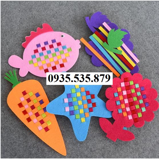 Bộ 5 set kỹ năng đan dây hình các con vật cho bé mầm non