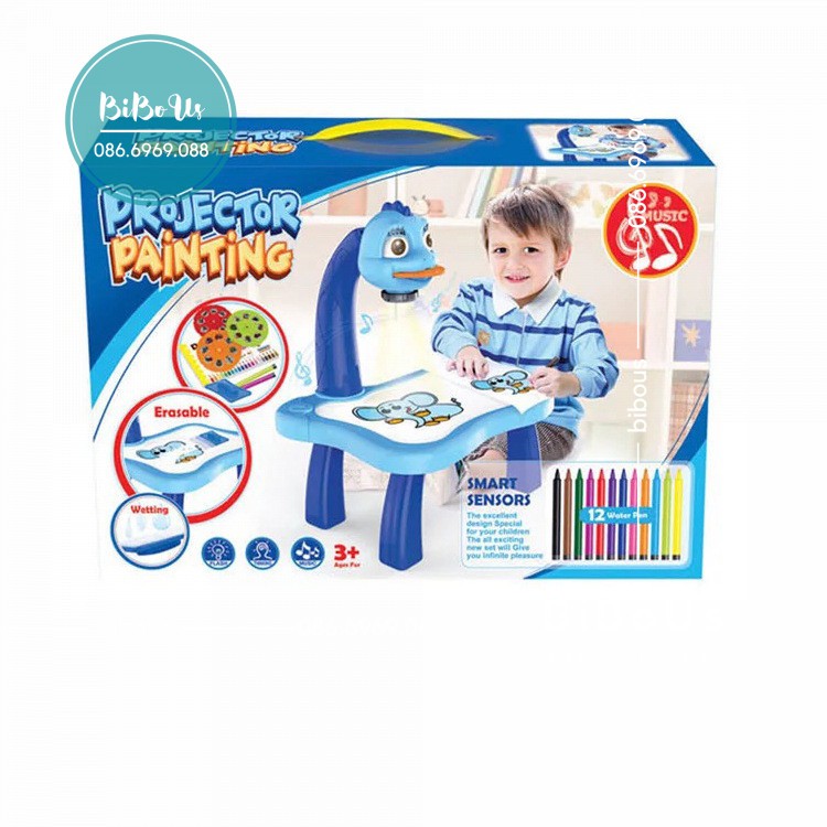💥Tặng Ghép Hình 3D💥Bàn Vẽ Có Đèn Chiếu Sáng Thông Minh Có Nhạc Cho Bé