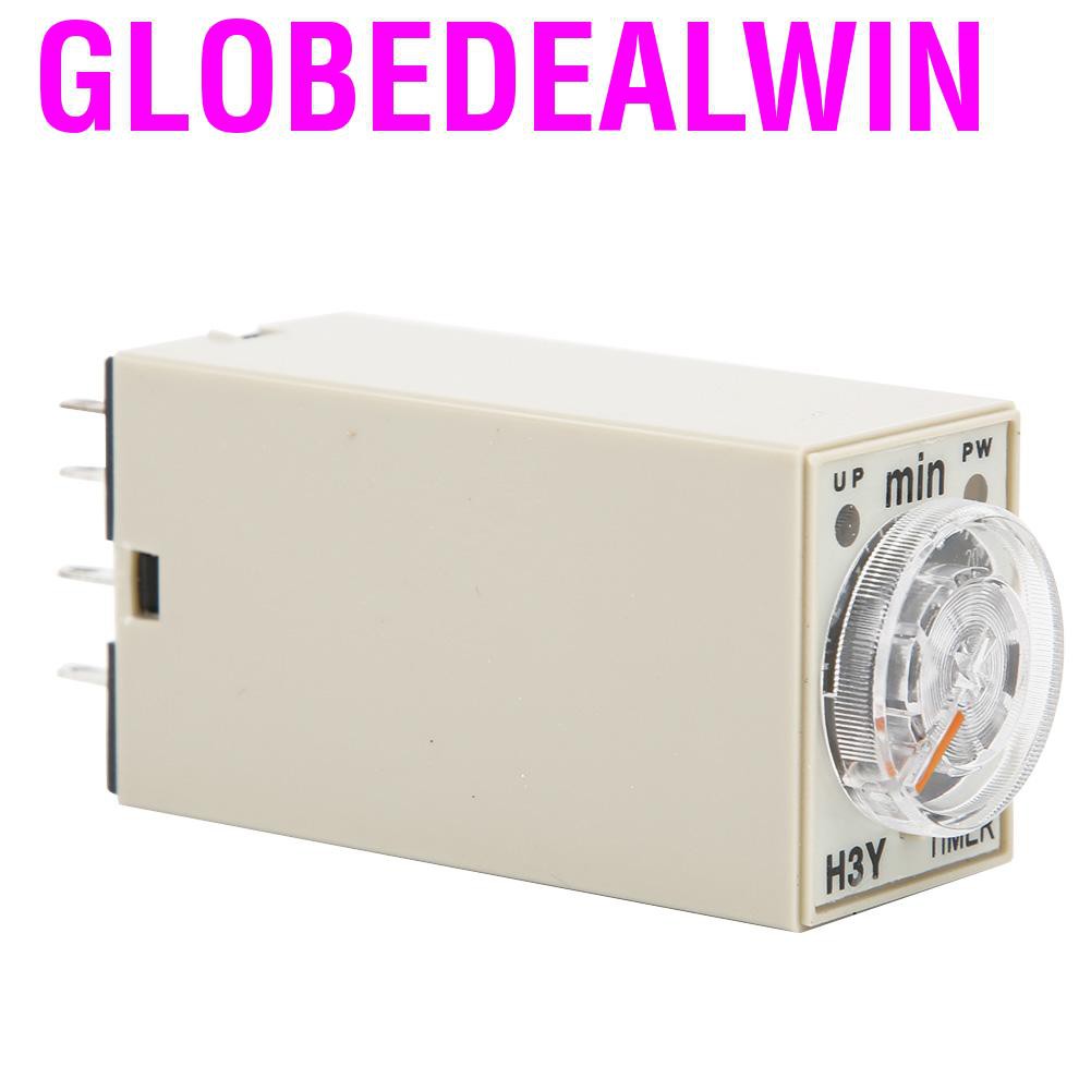 Globedealwin  H3Y-2 Delay Timer 8 Pin Relay 0~30 Minutes Dial Type 5A for Multiple Purpose <br>