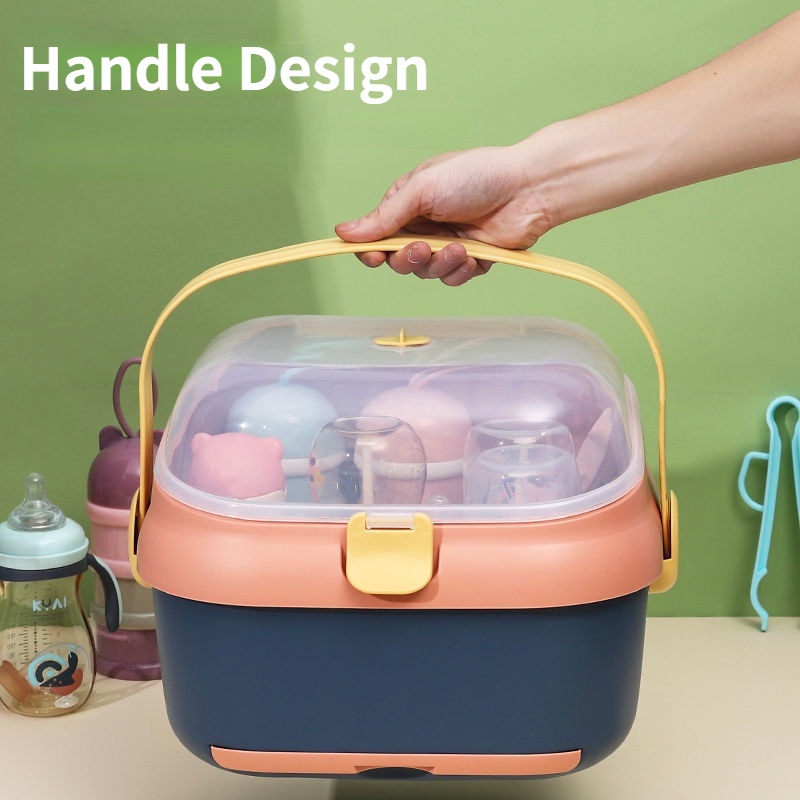 Hộp Đựng Bình Sữa Em Bé Đa Năng Có Nắp Đậy Chống Bụi Tiện Dụng