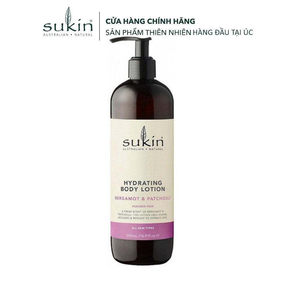 Sukin Sữa Dưỡng Thể Thảo Dược Hương Cam & Hoắc Hương Bergamot & Patchouli Hydrating Body Lotion 500ml