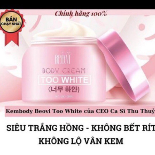 Kem Mềm Body BeoVi Too White Dưỡng Trắng Hương Nước Hoa 250Gram