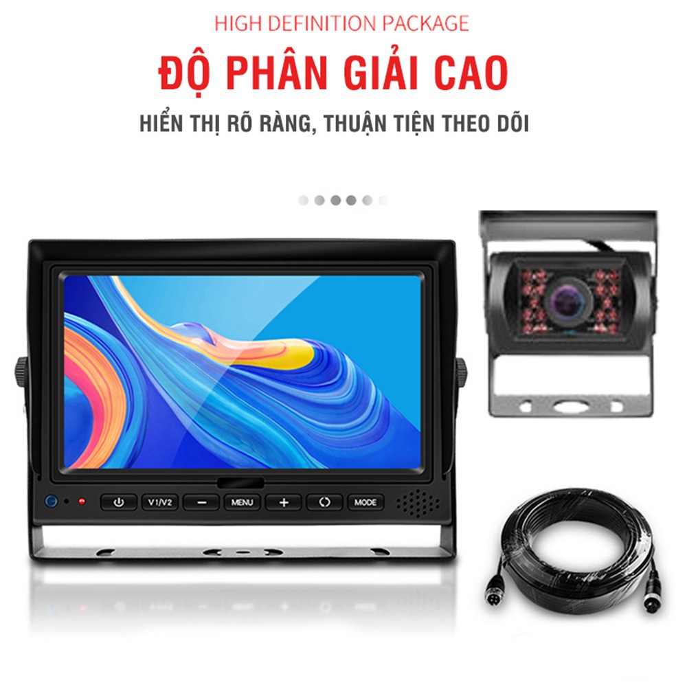 Combo 2 Camera Hành Trình Xe Tải Full HD+ Màn Hình IPS 7 Inch AHD Cổng GX12