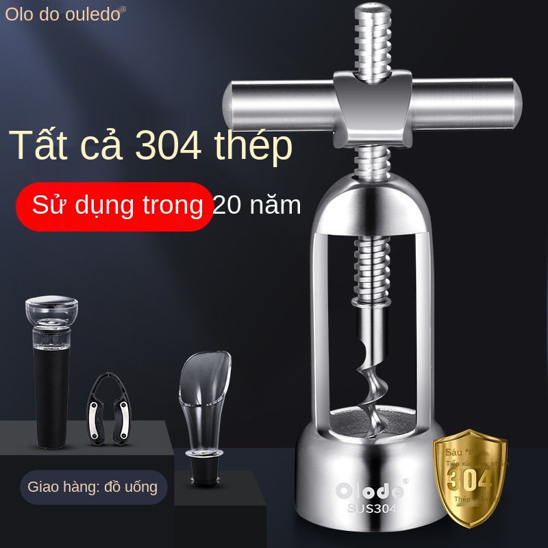 Vít rượu vang Oral Duo cao cấp Bộ mở chai bằng thép không gỉ 304 dày dụng cụ nắp nhà hàng khách sạn