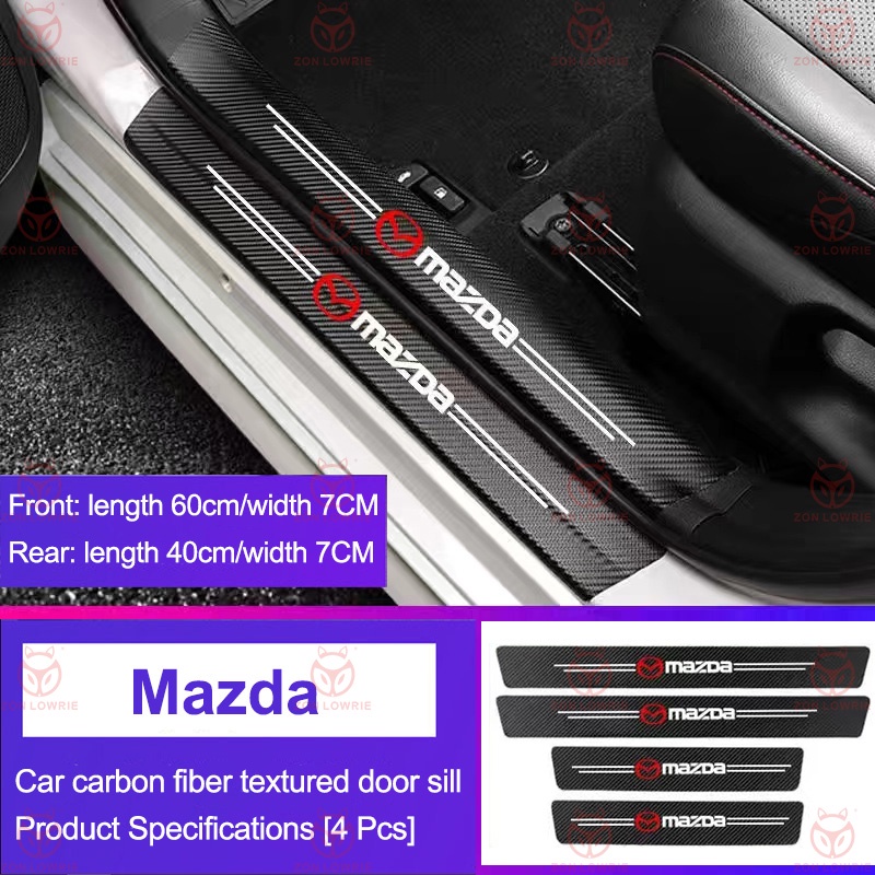 4 Sợi Carbon Sợi Carbon Bảo Vệ Cửa Xe Ô Tô, Bảo Vệ Cửa Ô Tô Miếng Dán Xe Ô Tô Cho Xe Mazda Mazda2 Mazda3 CX3 CX5 BT50 CX30 MX5 CX8