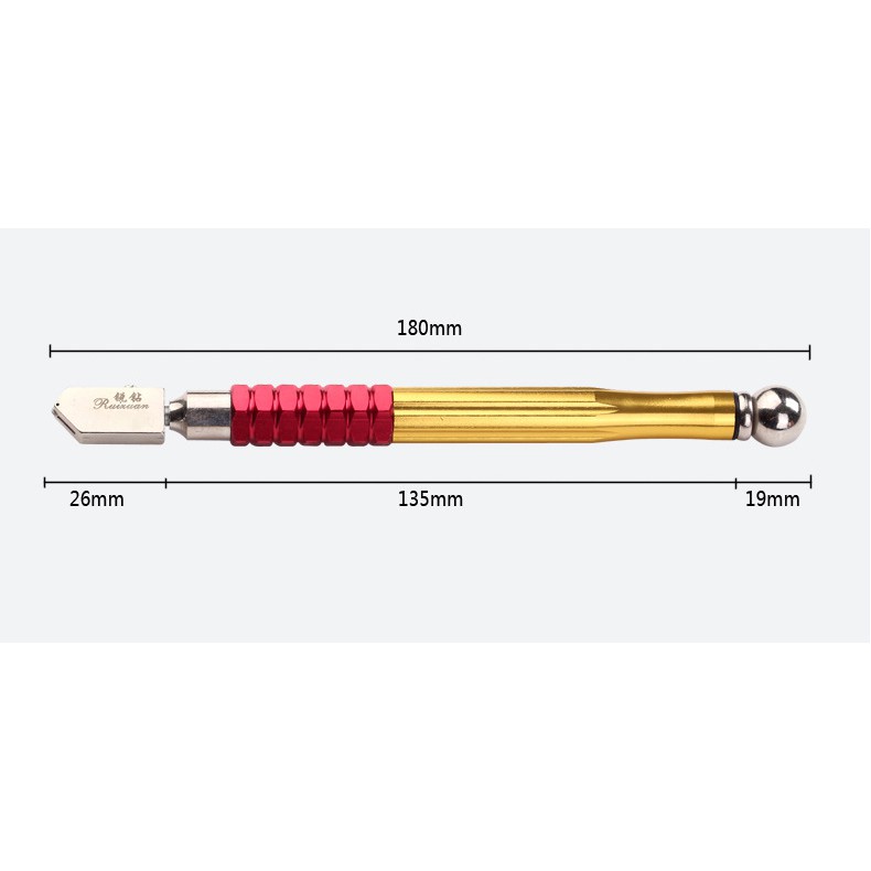 Dao cắt kính, dao cắt gạch men, kim loại, hợp kim nhỏ gọn 180mm (màu ngẫu nhiên)