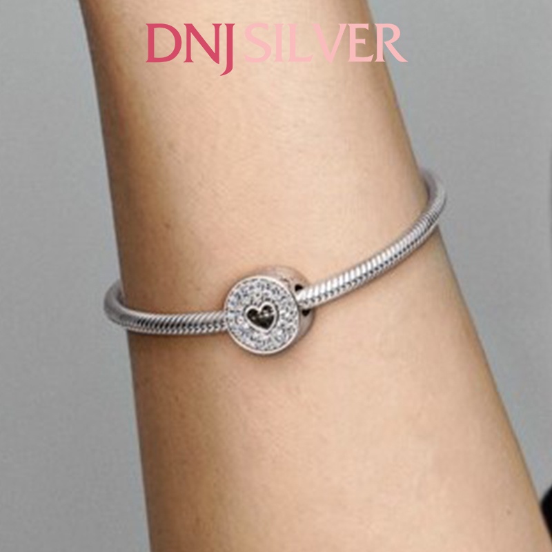 [Hàng cao cấp] Charm bạc 925 cao cấp, hàng chuẩn bạc - Charm Pavé &amp; Heart Anniversary thích hợp để mix vòng tay charm